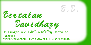 bertalan davidhazy business card